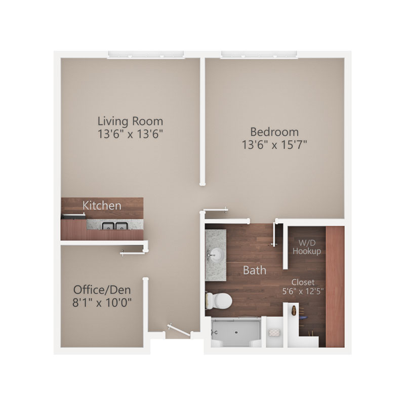 Sycamore Reserve Senior Living Aspen apartment floor plan