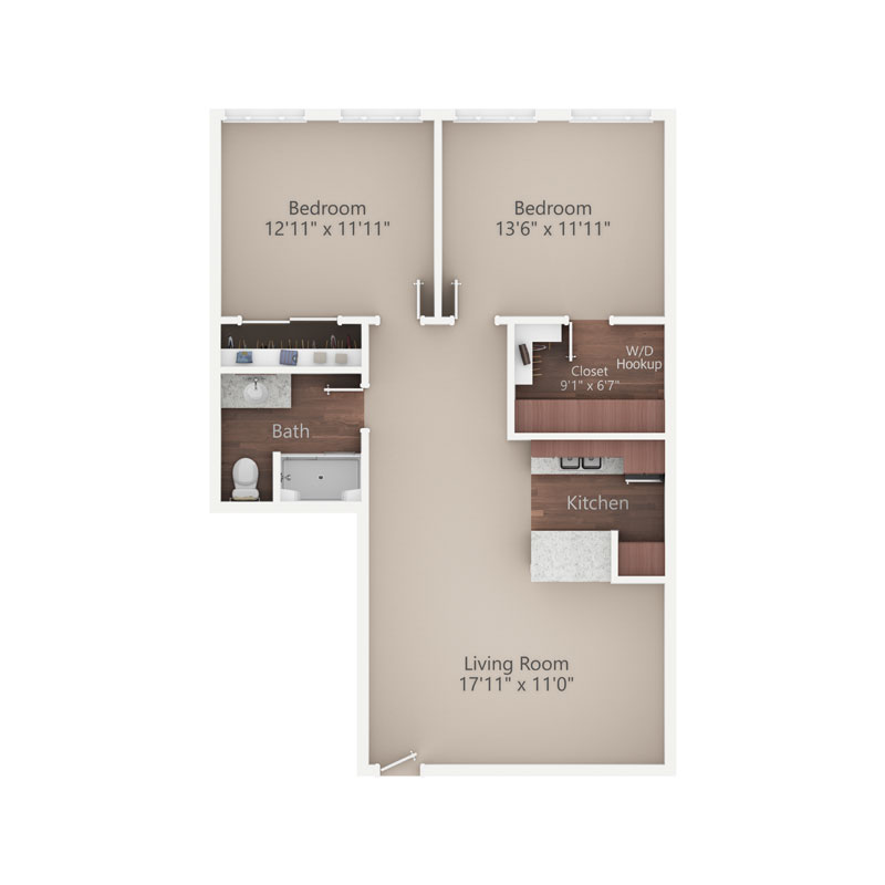 Sycamore Reserve Senior Living Dogwood apartment floor plan
