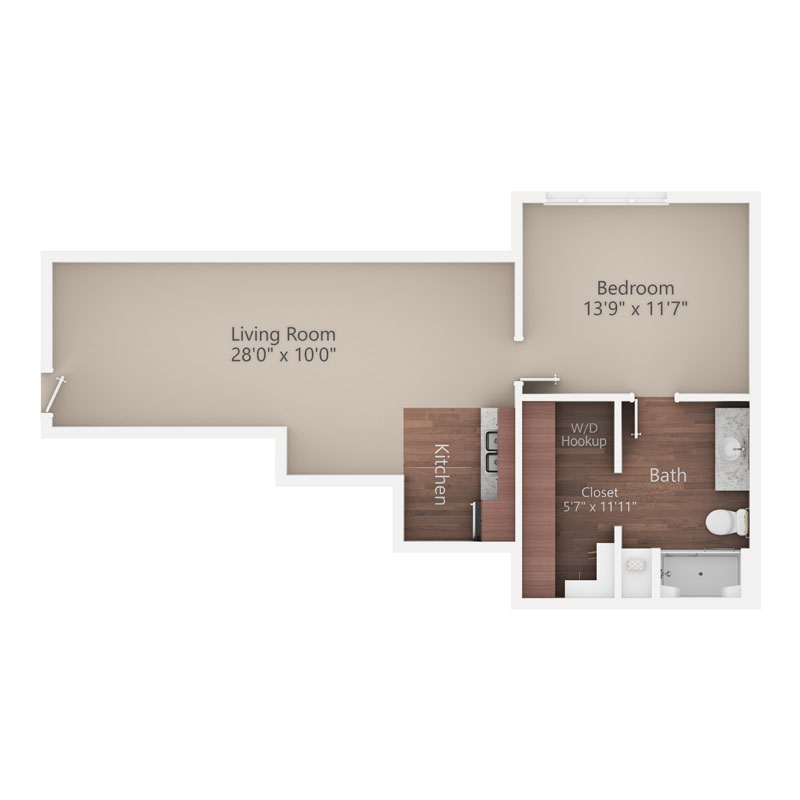 Sycamore Reserve Senior Living Willow apartment floor plan