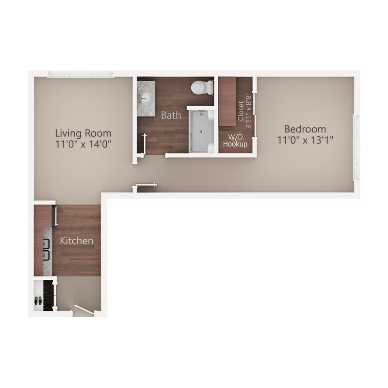 Sycamore Reserve Senior Living Cottonwood apartment floor plan