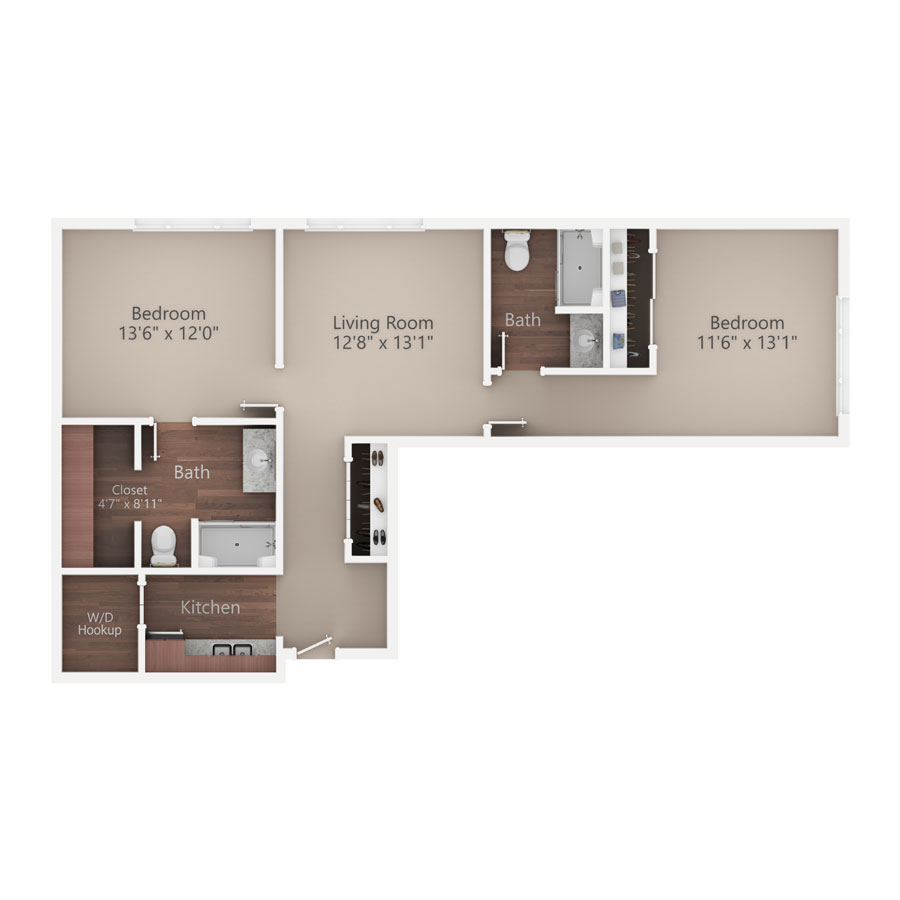 Sycamore Reserve Senior Living Poplar apartment floor plan
